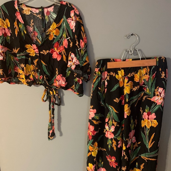 Plus size two piece jumpsuit
